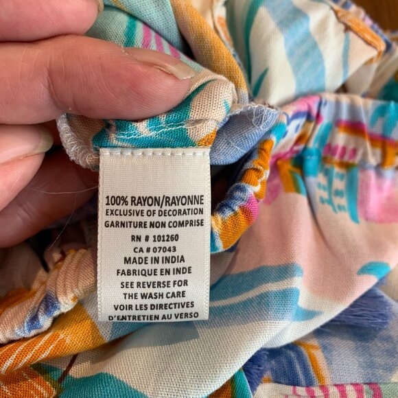 True Destinations, new with tags pull on casual pant, wide leg, tropical print, - Picture 7 of 16